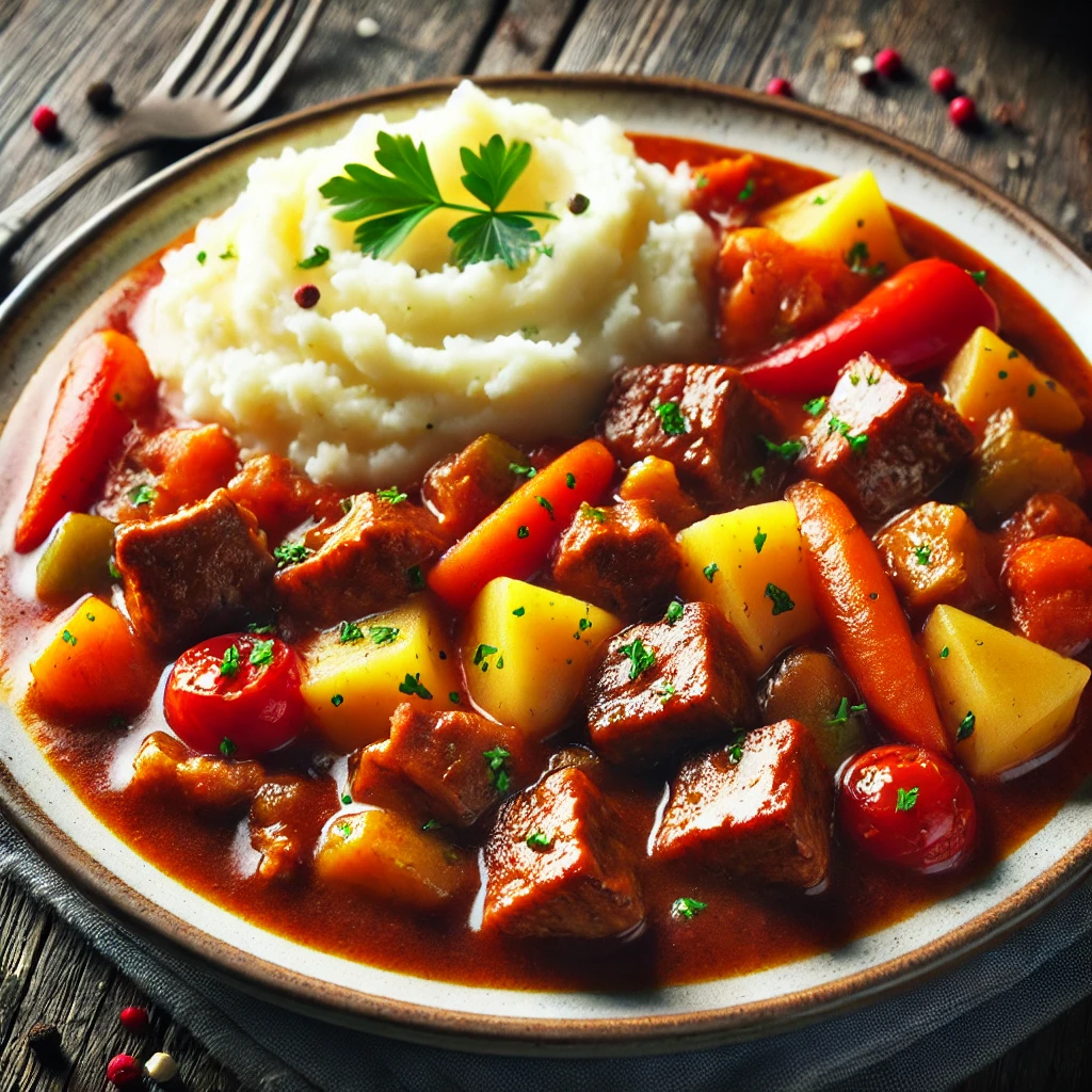 Recept za svinjski gulaš sa pire krompirom